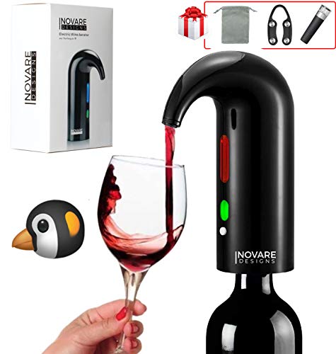 Electric Wine Dispenser Electric Wine Aerator Decanter with Wine Pump Vacuum Stopper Red Gift for Wine Lovers Automatic Wine Aerator Pourer